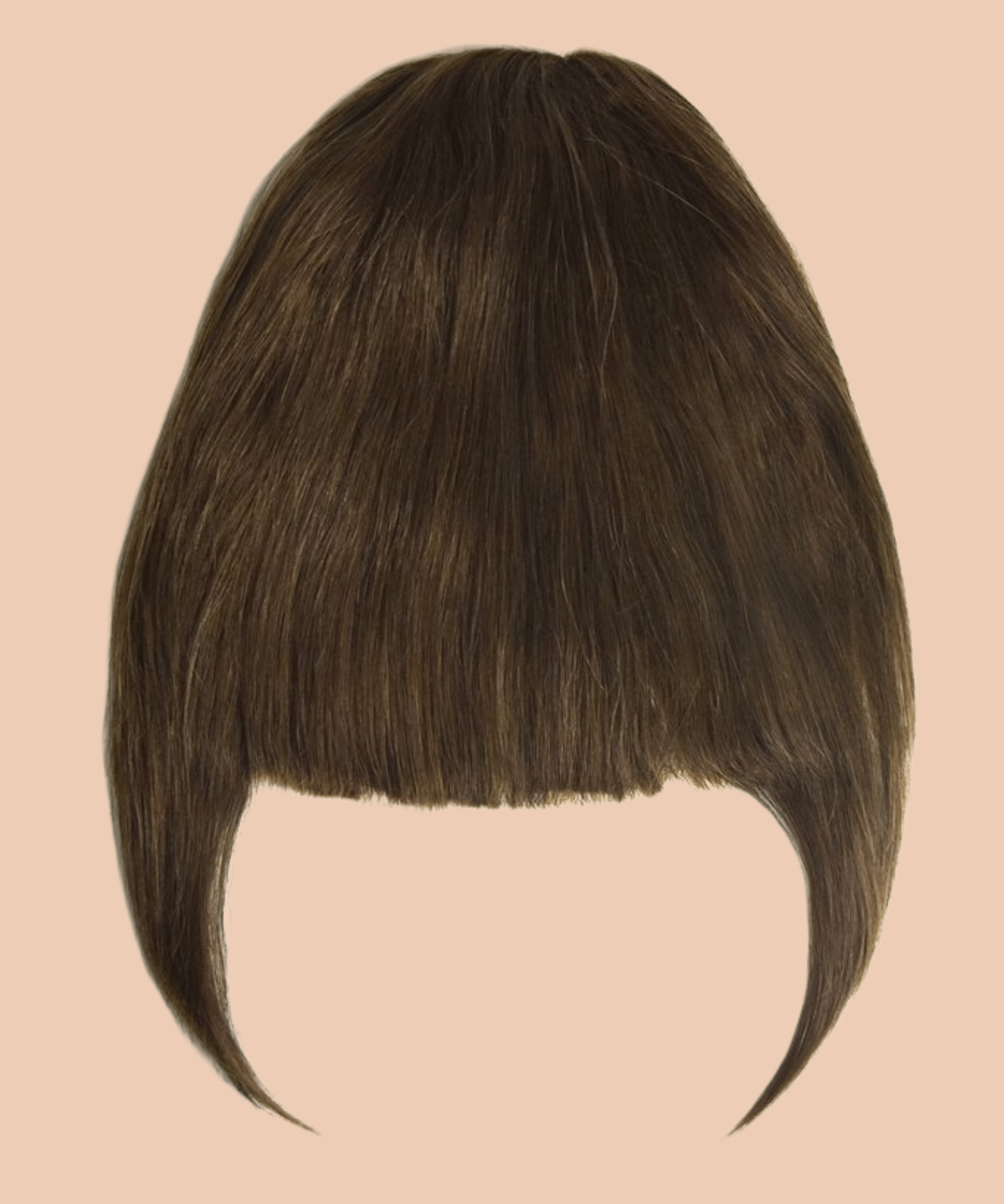 Clip on Human Hair Fringe / Bangs in Chestnut Brown image cap