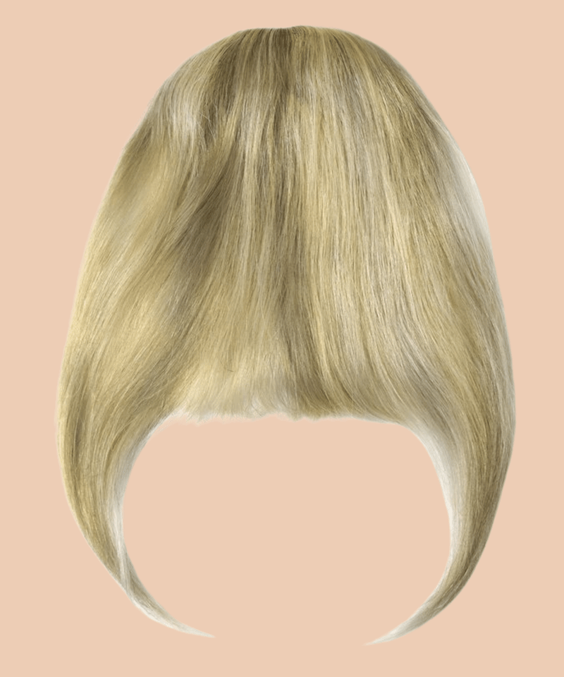 Clip on Human Hair Fringe / Bangs in a light / mixed Blonde image cap