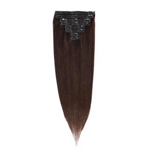 Darkest brown - 16 Inches long Hair Extensions image cap