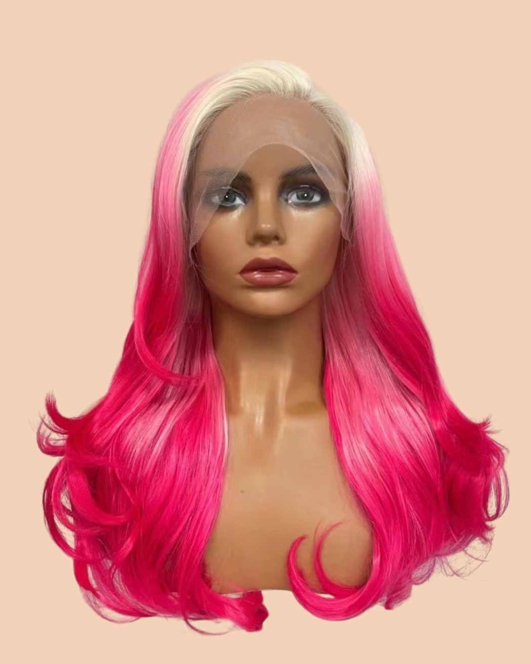 Winnie - Fuchsia Pink Lace Front Wig with Blonde roots image cap