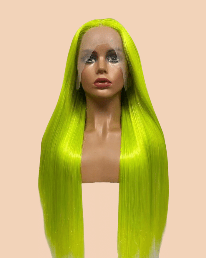 Carmella - Lime Green Synthetic Lace Front Wig image cap