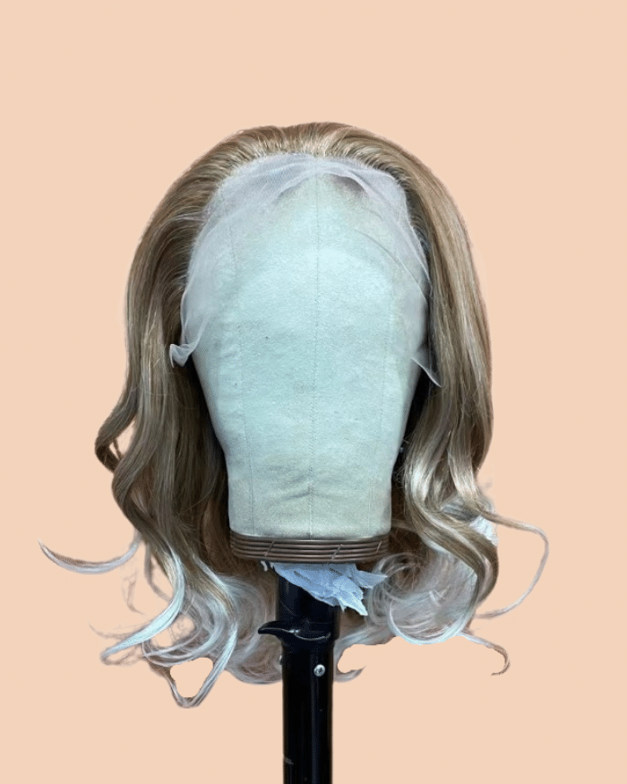 Molly - Light brown lace front wig with light blue tips image cap